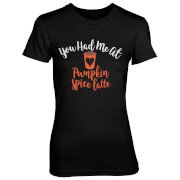 Tjunkie You Had Me At Pumpkin Spice Latte Womens Black T Shirt L tjunkie kopen in de aanbieding Tjunkie You Had Me At Pumpkin Spice Latte Womens Black T Shirt L tjunkie kopen in de aanbieding