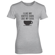 Tjunkie I Like My Coffee Dark My Soul Womens Grey T Shirt L tjunkie kopen in de aanbieding
