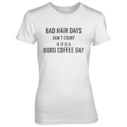 Tjunkie Bad Hair Days Dont Count If Its A Good Coffee Day Womens White T Shirt S tjunkie kopen in de aanbieding Tjunkie Bad Hair Days Dont Count If Its A Good Coffee Day Womens White T Shirt S tjunkie kopen in de aanbieding