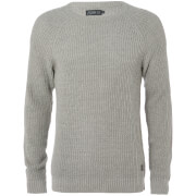 Jack And Jones Originals Mens Panel Rib Raglan Jumper Light Grey Marl S jack and jones kopen in de aanbieding
