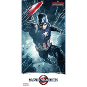 Image of Captain America Civil War Glass Poster - Captain America (60 x 30cm)