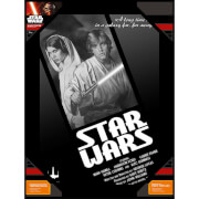 Affiche en Verre Star Wars Luke Skywalker et Princesse Leïa Noir et Blanc (30 x 40cm)