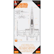 Image of Star Wars Episode VII Glass Poster - X-Wing Fighter (50 x 25cm)