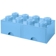Brique de rangement LEGO® 8 Tenons 2 Tiroirs - Bleu Roi