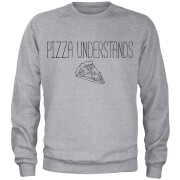 Geekdown Pizza Understands Sweatshirt Grey Xl geekdown kopen in de aanbieding