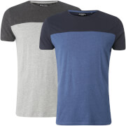 Lot de 2 T-Shirts Homme Cayson Brave Soul - Gris Chiné / Bleu - S - Gris/Bleu