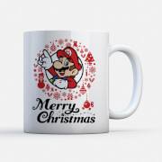 Nintendo Mario Merry Christmas Wreath Mug nintendo kopen in de aanbieding