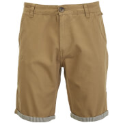 Brave Soul Mens Hansen Tick Chino Shorts Stone L brave soul kopen in de aanbieding