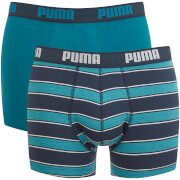 Puma Mens 2 Pack Rugby Stripe Boxers Ocean Depths S Blue puma kopen in de aanbieding