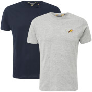 Brave Soul Mens Dorado Burger Pizza 2 Pack T Shirt Navylight Grey Marl S Bluegrey brave soul kopen in de aanbieding