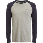 Brave Soul Mens Vermont Raglan Long Sleeve Top Light Grey Marlrich Navy S Greyblue brave soul kopen in de aanbieding