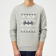 Dc Comics Dc Batman Christmas Knit Logo Grey Sweatshirt Xl dc comics kopen in de aanbieding