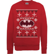 Dc Comics Dc Batman Christmas Knit Logo Red Sweatshirt Xl dc comics kopen in de aanbieding