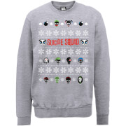 Dc Comics Suicide Squad Character Faces Grey Christmas Sweatshirt Xl dc comics kopen in de aanbieding
