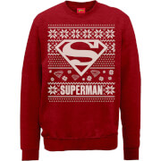 Dc Comics Dc Superman Christmas Knit Logo Red Sweatshirt L dc comics kopen in de aanbieding