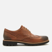 Image of Clarks Men's Batcombe Wing Leather Brogues - Dark Tan - UK 9