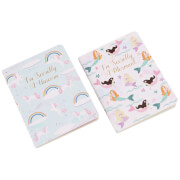 Cloud Nine Mermaid and Unicorn A6 Notebook (Set of 2)
