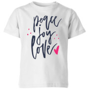 Peace Joy Love Kids T Shirt White 11 12 Years the christmas collection kopen in de aanbieding