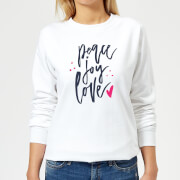 Pull de Noël Femme Peace Joy Love - Blanc - S - Blanc
