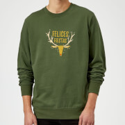 Felices Fiestas Reindeer Sweatshirt Forest Green S Red the christmas collection kopen in de aanbieding