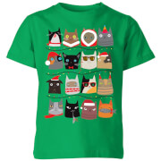 Christmas Cats Kids T Shirt Kelly Green 3 4 Years the christmas collection kopen in de aanbieding