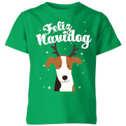 Feliz Navidog Kids T Shirt Kelly Green 11 12 Years the christmas collection kopen in de aanbieding