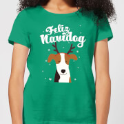 Feliz Navidog Womens T Shirt Kelly Green Xl the christmas collection kopen in de aanbieding
