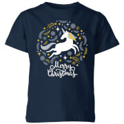 Unicorn Christmas Kids T Shirt Navy 7 8 Years the christmas collection kopen in de aanbieding
