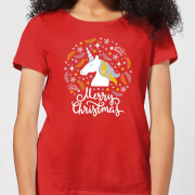 Unicorn Christmas Womens T Shirt Red Xxl the christmas collection kopen in de aanbieding