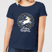 Unicorn Christmas Womens T Shirt Navy L the christmas collection kopen in de aanbieding