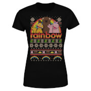 Rainbow Christmas Womens T Shirt Black Xl rainbow kopen in de aanbieding