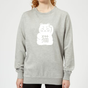 By Iwoot Lucky Cat Womens Sweatshirt Grey 3Xl by iwoot kopen in de aanbieding