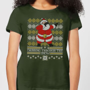 Dabbing Through The Snow Fair Isle Womens T Shirt Forest Green L the christmas collection kopen in de aanbieding Dabbing Through The Snow Fair Isle Womens T Shirt Forest Green L the christmas collection kopen in de aanbieding