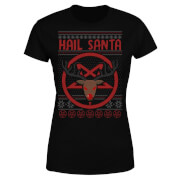 Image of Hail Santa Women's T-Shirt - Black - S - Black
