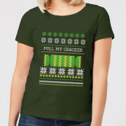 Pull My Cracker Womens T Shirt Forest Green Xl the christmas collection kopen in de aanbieding