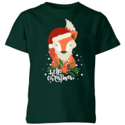 Christmas Fox Hello Kids T Shirt Forest Green 7 8 Years the christmas collection kopen in de aanbieding