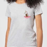 Christmas Unicorn Pocket Women's T-Shirt - Grey - M - Gris