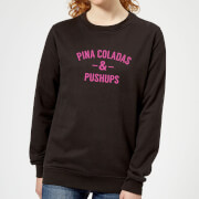 Pina Coladas And Pushups Womens Sweatshirt Black Xs fitness and loungewear kopen in de aanbieding
