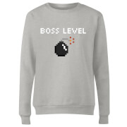 Boss Level Gaming Womens Sweatshirt Grey S the gaming collection kopen in de aanbieding