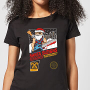 Geek Christmas Santa Sleighs Black Womens T Shirt L geek christmas kopen in de aanbieding