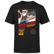 Image of Santa Sleighs - Black T-Shirt - S - Black