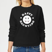 Halloween Happy Haunting Womens Sweatshirt Black L halloween kopen in de aanbieding
