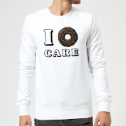 I Donut Care Sweatshirt White Xl mens slogan collection kopen in de aanbieding