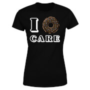 I Donut Care Womens T Shirt Black S mens slogan collection kopen in de aanbieding