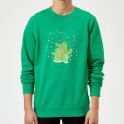 Cactus Trio Sweatshirt Kelly Green L the christmas collection kopen in de aanbieding