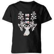 Ho Ho Ho Reindeer Kids T Shirt Black 5 6 Years the christmas collection kopen in de aanbieding Ho Ho Ho Reindeer Kids T Shirt Black 5 6 Years the christmas collection kopen in de aanbieding