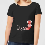 By Iwoot Flower Fox Womens T Shirt Black 4Xl by iwoot kopen in de aanbieding
