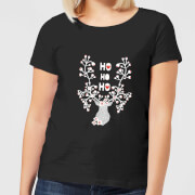 By Iwoot Ho Ho Ho Reindeer Womens T Shirt Black 4Xl by iwoot kopen in de aanbieding