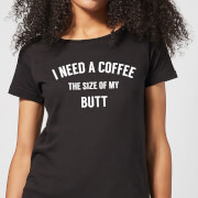 By Iwoot Coffee Butt Womens T Shirt Black Xs by iwoot kopen in de aanbieding