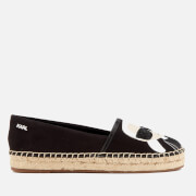 Image of Karl Lagerfeld Women's Kamini Karl Ikonic Leather Espadrilles - Black - UK